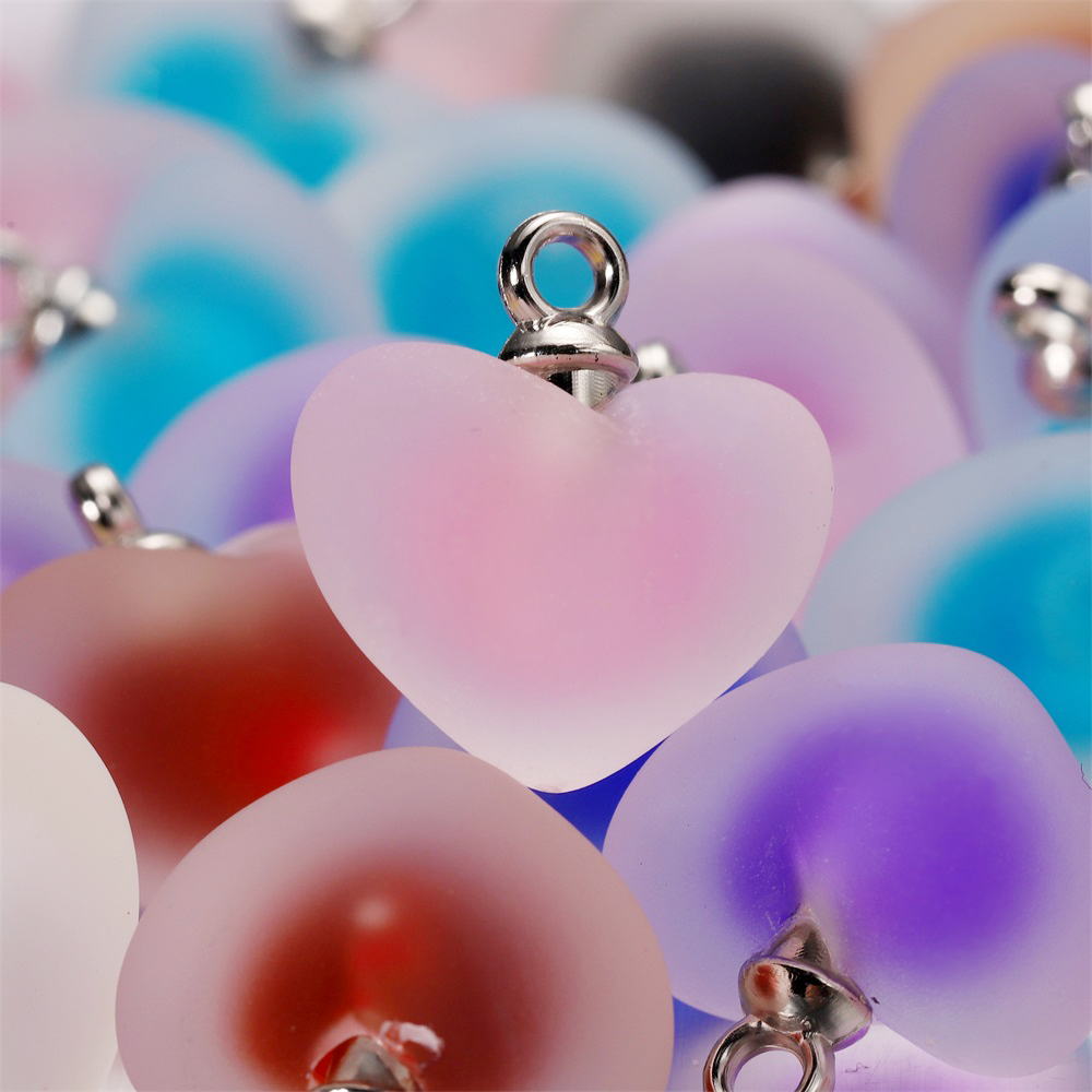 Resin Bangle Bracelet - 10 sztuk/partia żywica matowa wielokolorowe serce