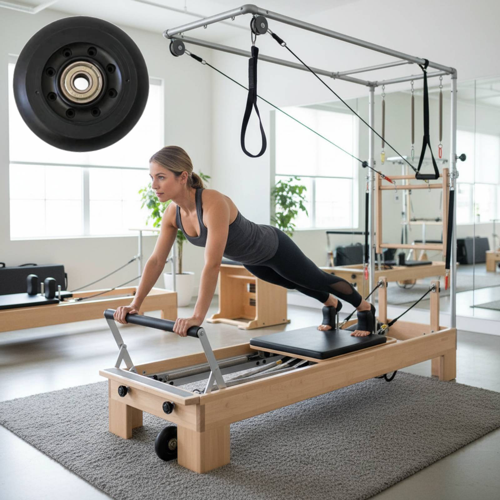 Women'S Exercise Accessories - Koło do Pilates Reformer Czarne Kobiety