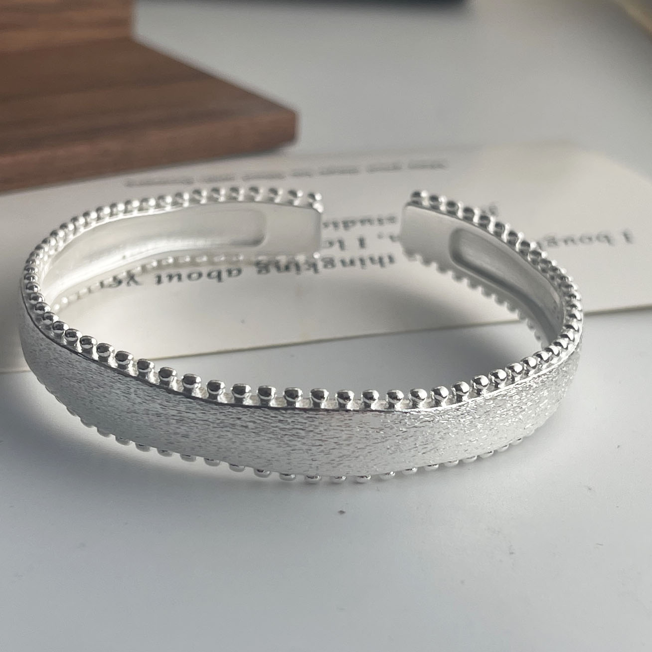 Resin Bangle Bracelet - Bransoletka Retro ze Srebra Próby 925