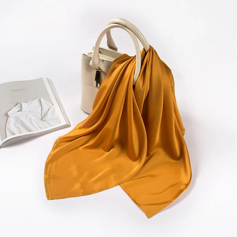 Satynowy szalik damski 70 cm,  – Silk Scarf Square recenzja i cena