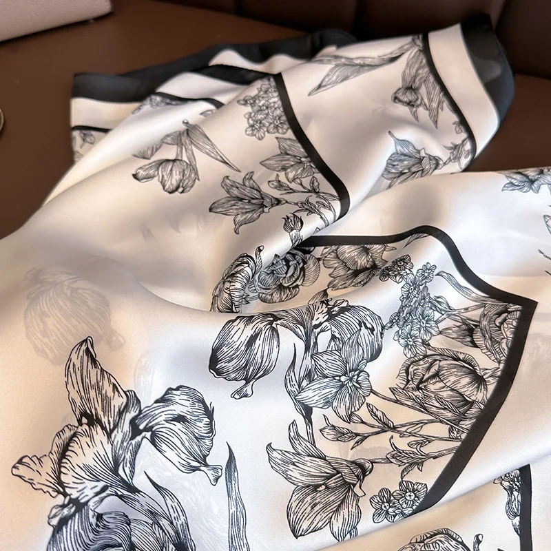 70*70cm luksusowy kwiatowy nad – Silk Scarf Square recenzja i cena